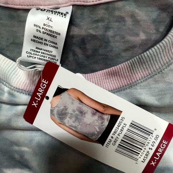 90 Degree By Reflex Tie-Dye Tank Top - Gray and Pink NWT XL - Picture 4 of 4